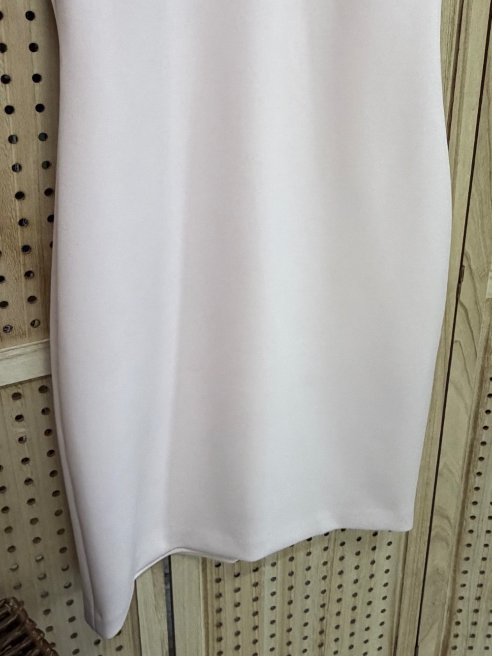 Calvin Klein Premium Scuba Crepe Ruffle V-Neck Sheath Dress Blush Pink Size 12 - Picture 5 of 13